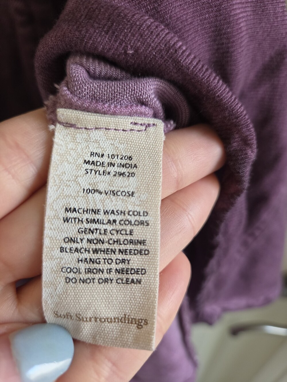 Soft Surroundings Dress Purple Pigment Wash Shirt Dress Pintuck Tunic Boho L - Picture 5 of 10